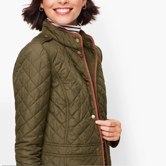 Talbots diamond quilted jacket olive green - Picture 8 of 8